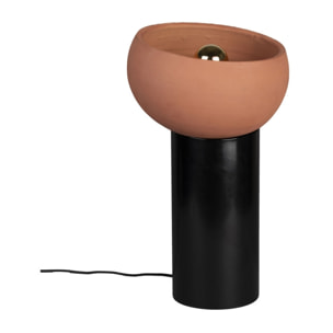 Zahra - Lampe à poser ronde en terre cuite ø26cm : Couleur - Terracotta.