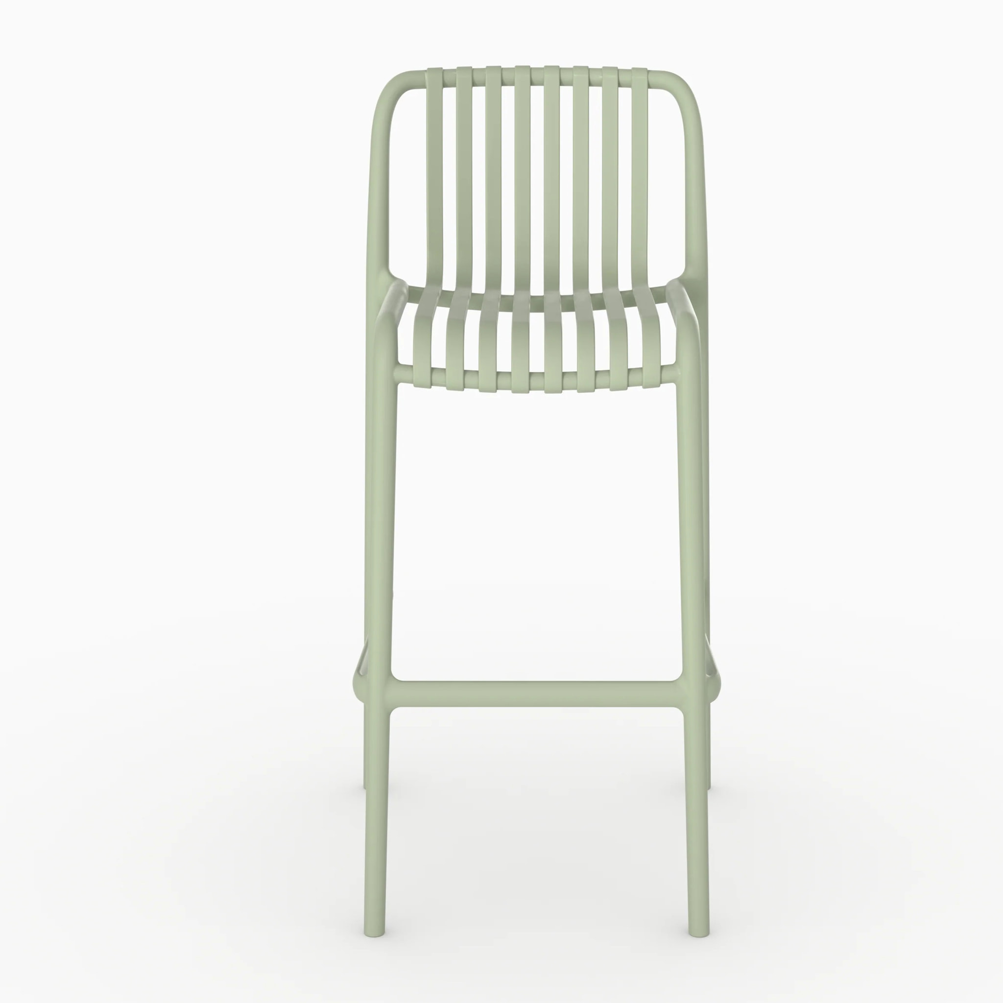 Lot de 2 chaises de bar de jardin 76 cm en plastique vert pastel - Duli