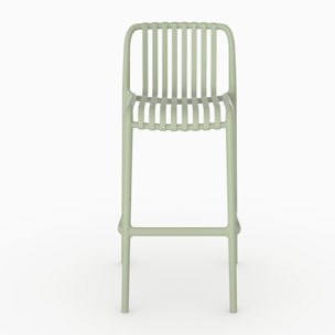 Lot de 2 chaises de bar de jardin 76 cm en plastique vert pastel - Duli