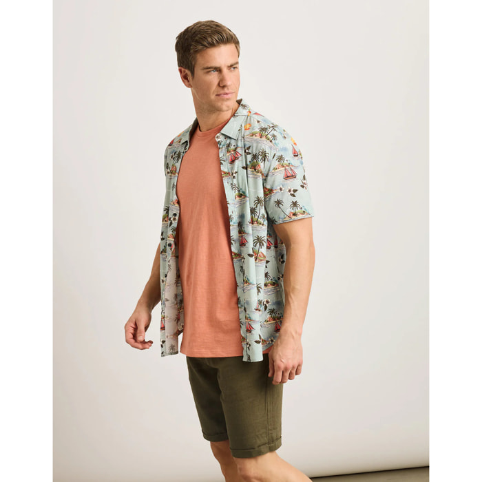 Camisa Manga Corta Azul Celeste - Cashoy