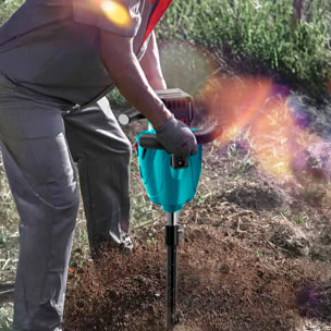 Taladro eléctrico para tierra de 20V con motor sin escobillas. Dos baterías de 15.000 mAh, 2 brocas de 40/60 mm y mezclador incluido.