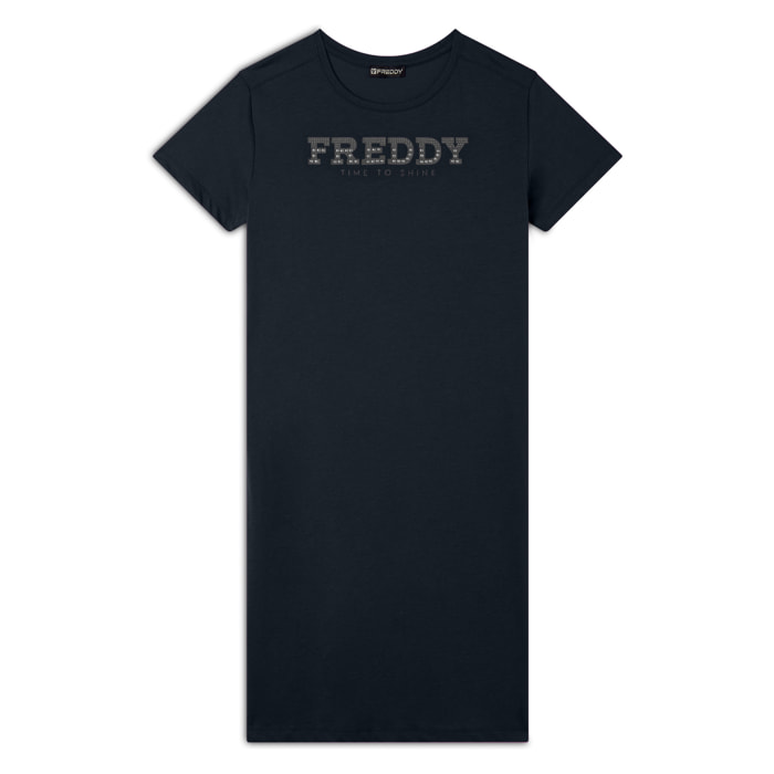 Vestito in jersey con perline dorate