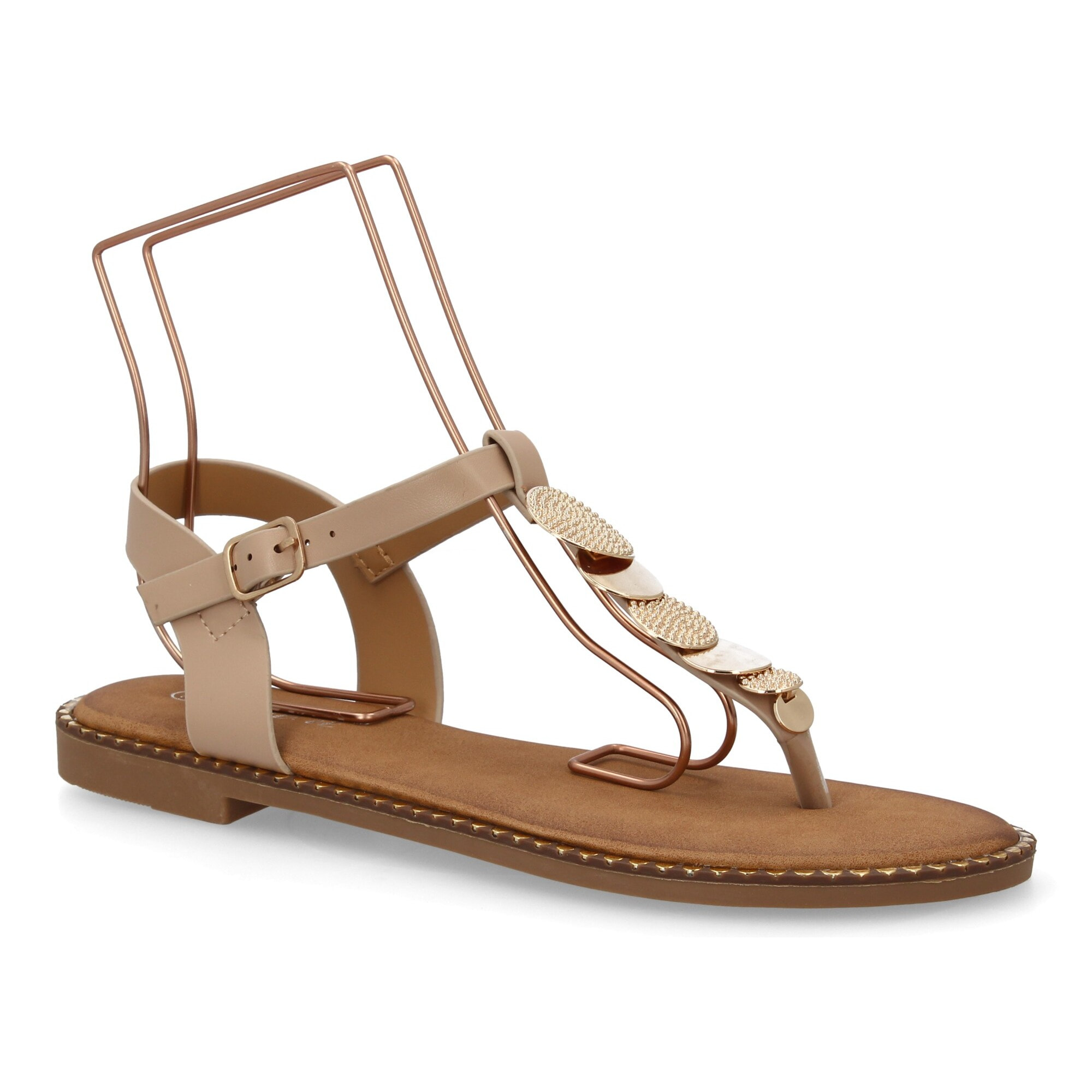 Sandalia de dedo con decoración en el empeine