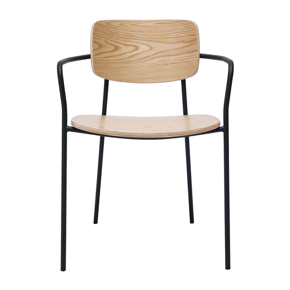 Chaises en bois clair chêne et métal noir (lot de 2) SUSAN