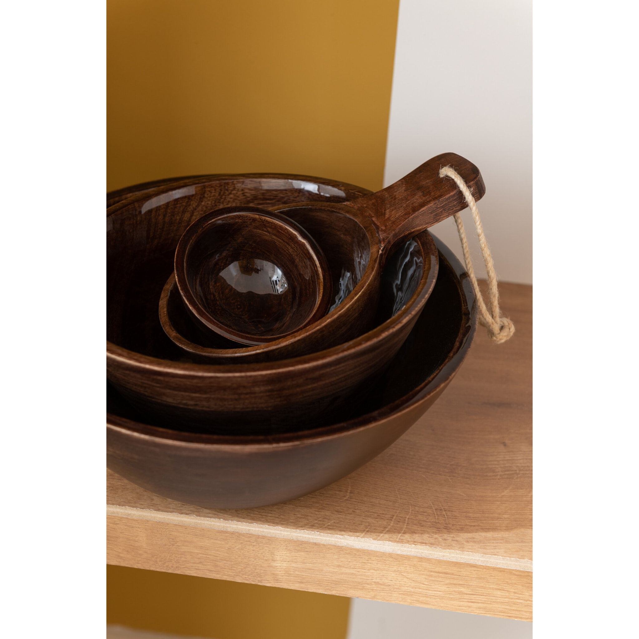J-Line bol - bois - brun - small - 2 pièces