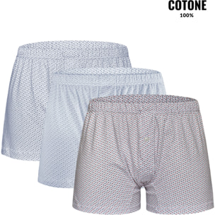 3 Boxer Uomo Cotone Mercerizzato NOTTINGHAM, Art. BX665