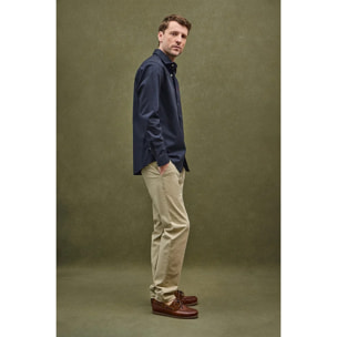 Camisa azul marino de corte slim con logo Rigby Go