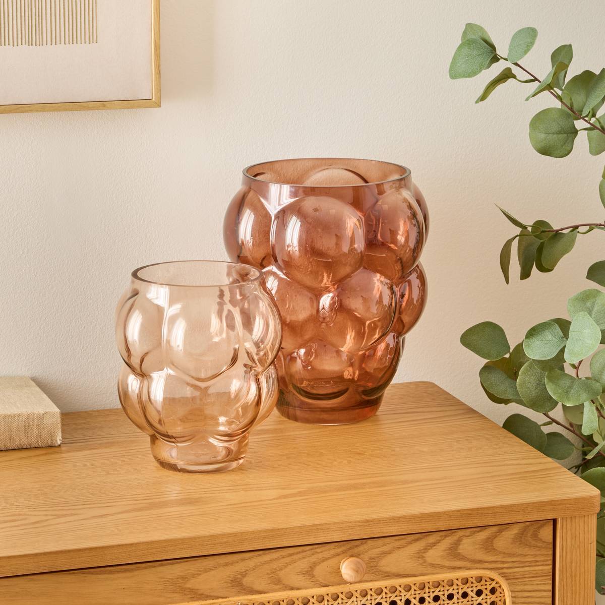 Vase Edia rose clair H18,5cm