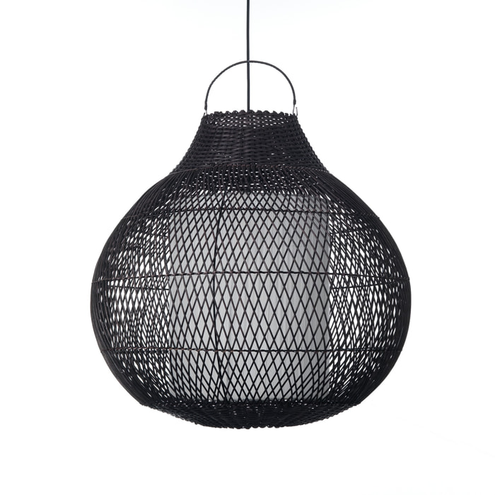 Suspension Tomasucci ARITHA BLACK, tissu noir, Ø 60 cm