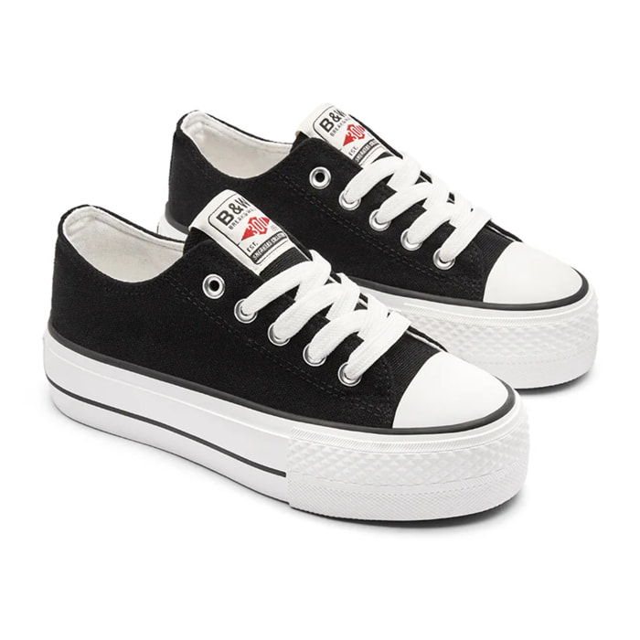 Sneakers basse con plateau nere