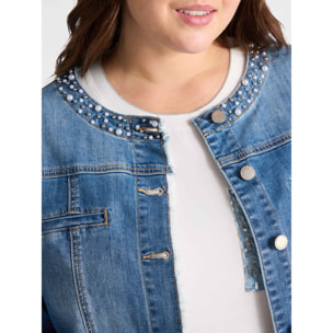 Fiorella Rubino - Chaqueta vaquera bordada - Light - blue