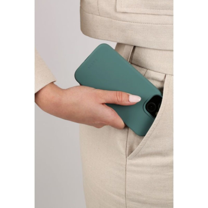 Coque CASYX iPhone 15 Plus Magsafe silli. Vert Sauge