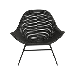 Lot de 2 fauteuils de jardin avec table basse "Soléna" - Noir