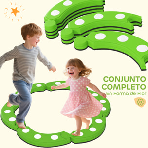 Tabla de Equilibrio para Niños de +3 Años con 6 Piedras de Equilibrio Puntos Táctiles Barra de Equilibrio para Niños para Entrenamiento de Equilibrio en Interiores y Exteriores Verde