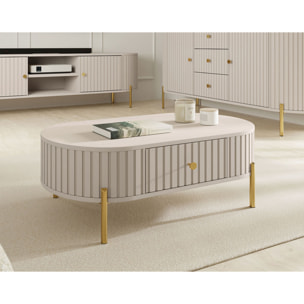 Jaime - table basse 100 cm - 1 tiroir - Beige