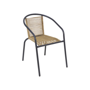 Fauteuil de jardin acier et résine (lot de 4) TONALA