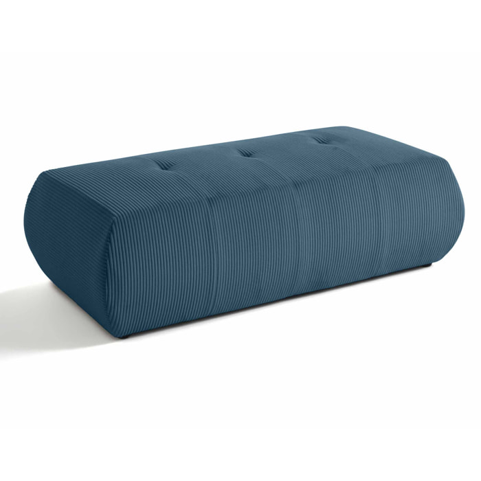 Onyx - pouf d'appoint - en velours côtelé - Bleu