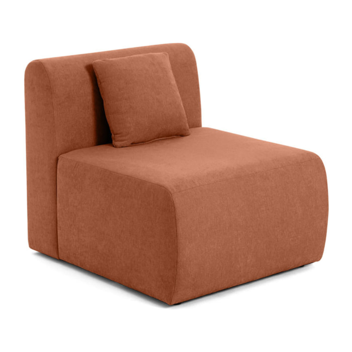 Ikare - module d'assise sans accoudoirs - en tissu - Terracotta