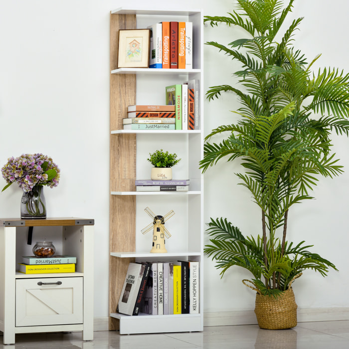 Bibliothèque Étagère de Rangement 45 x 21 x 170 cm Blanc et Chêne