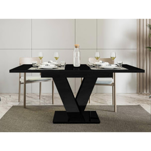 Xandriel - table à manger extensible - noir - 4 à 6 personnes - Noir
