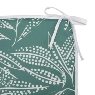 Galette de chaise Tropical 39x39cm imprimée vert foncé