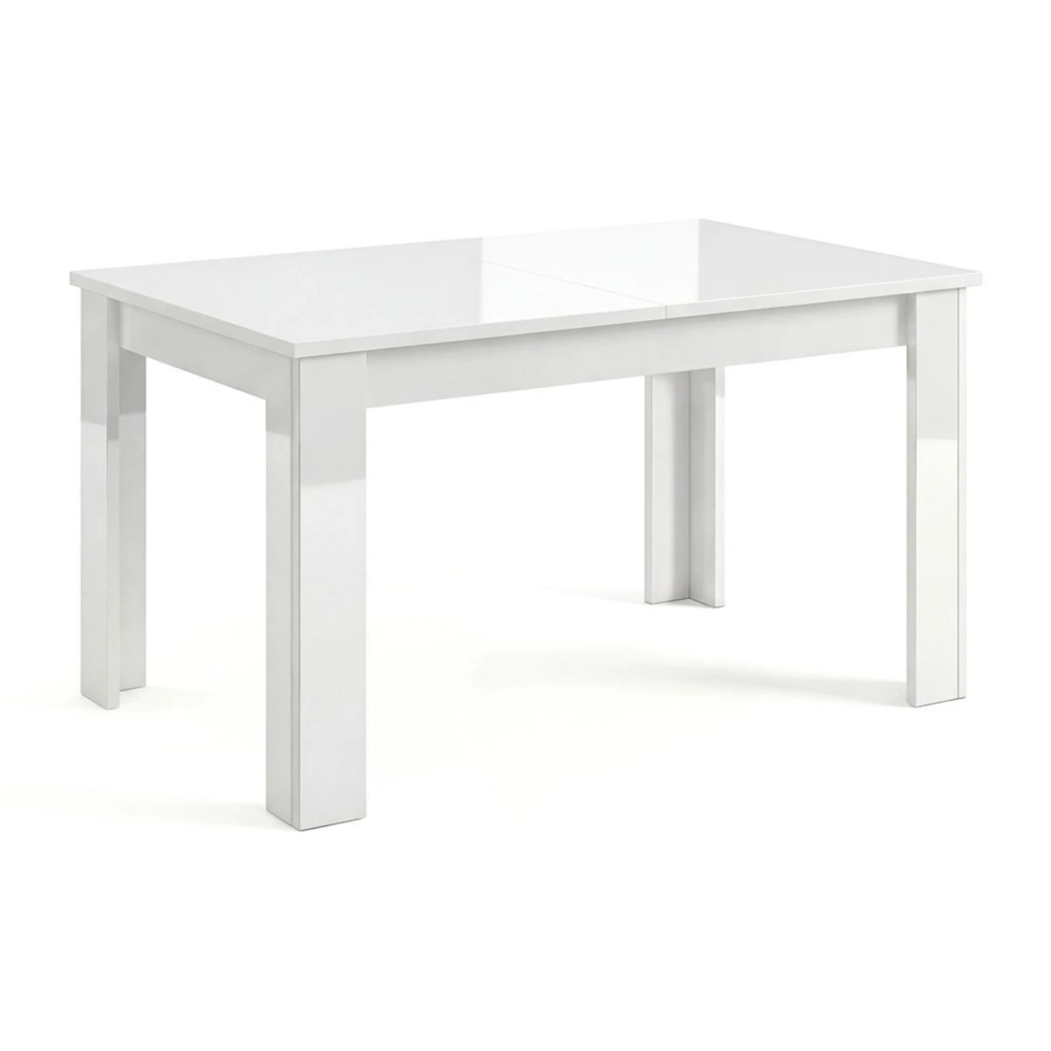 Mesa de comedor extensible en blanco brillo 140-190x90 cm Sira Blanco Brillo