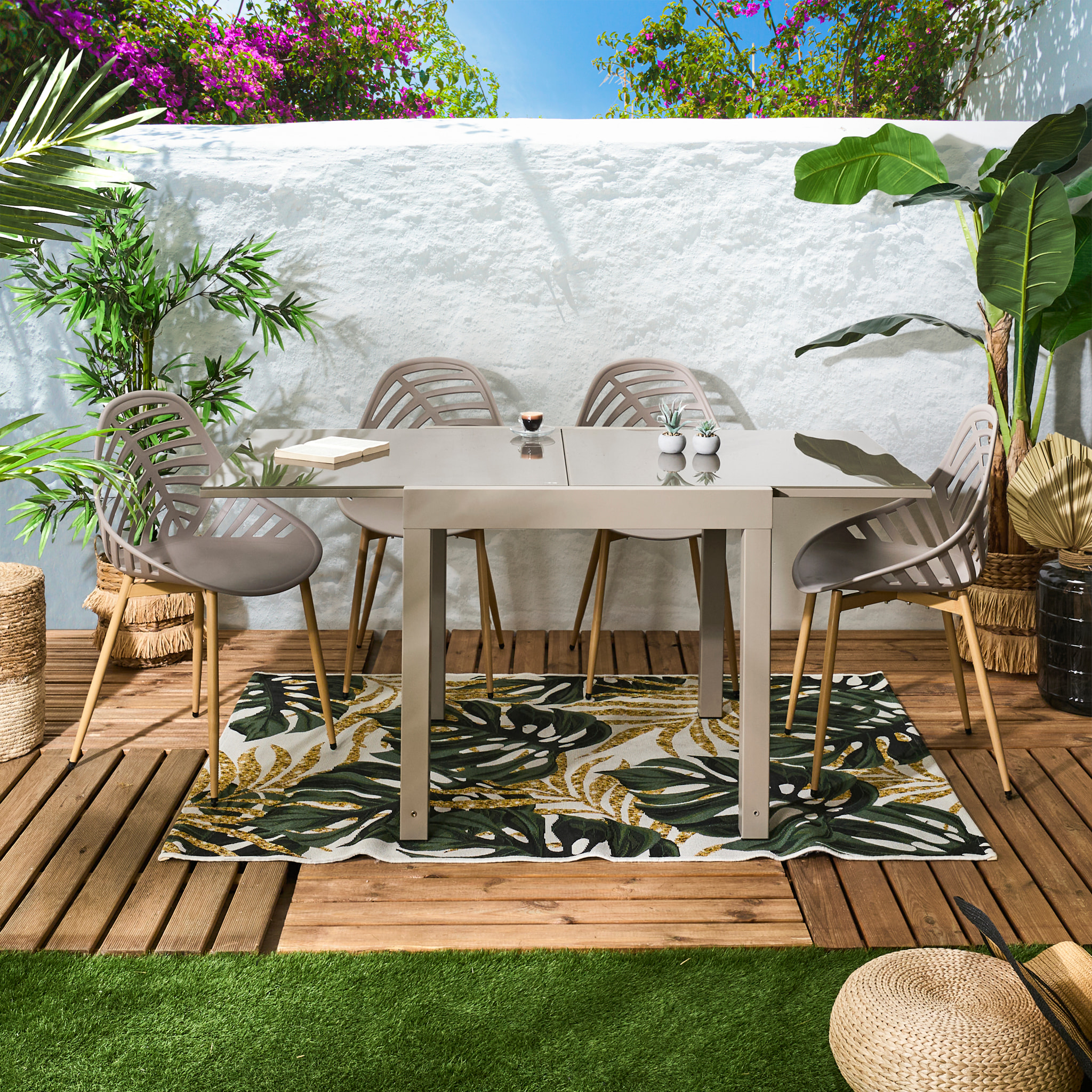 Table Jardin Extensible Haria 80x80x160cm