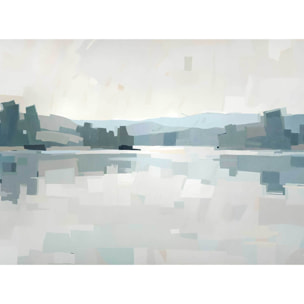Papier peint Lumière lacustre bleu & gris Intissé