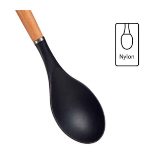 CUCHARON NYLON MANGO MADERA DE HAYA 32,3CM