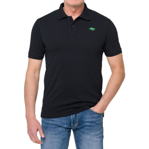 Polo tinta unita STONEY cotone piquet Nero