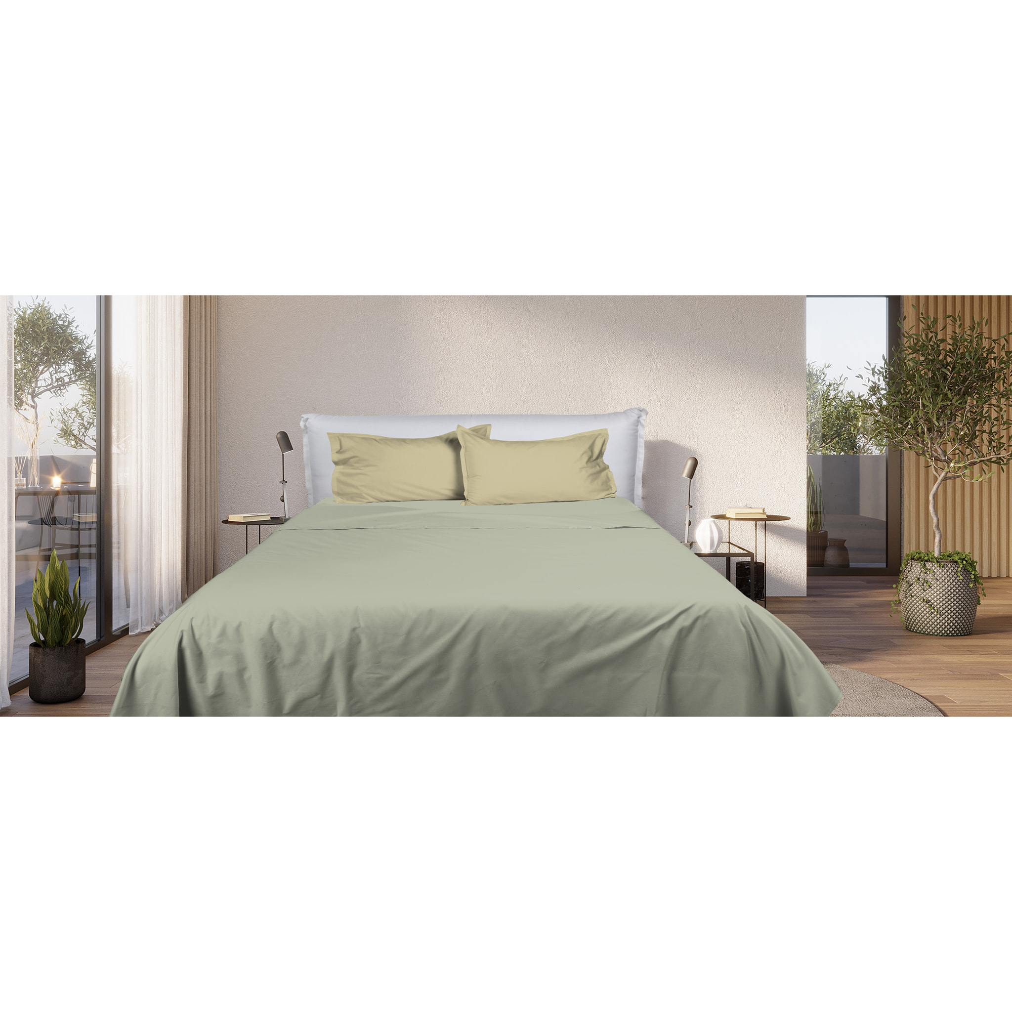 UNO CASA DESIGN Completo Letto Bicolor in Puro Cotone Bice 25