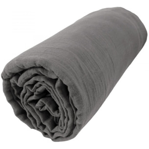 Drap Housse - Bonnet:30cm 100%gaze De Coton Anthracite