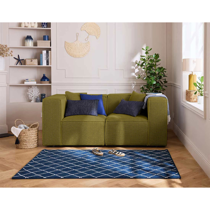 Arty - module d'assise d'angle réversible - en tissu mailles 3D - Vert Olive