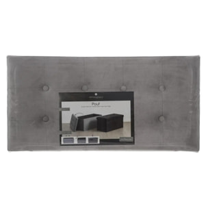 Pouf pliant double "Lysandre" effet velours gris ardoise