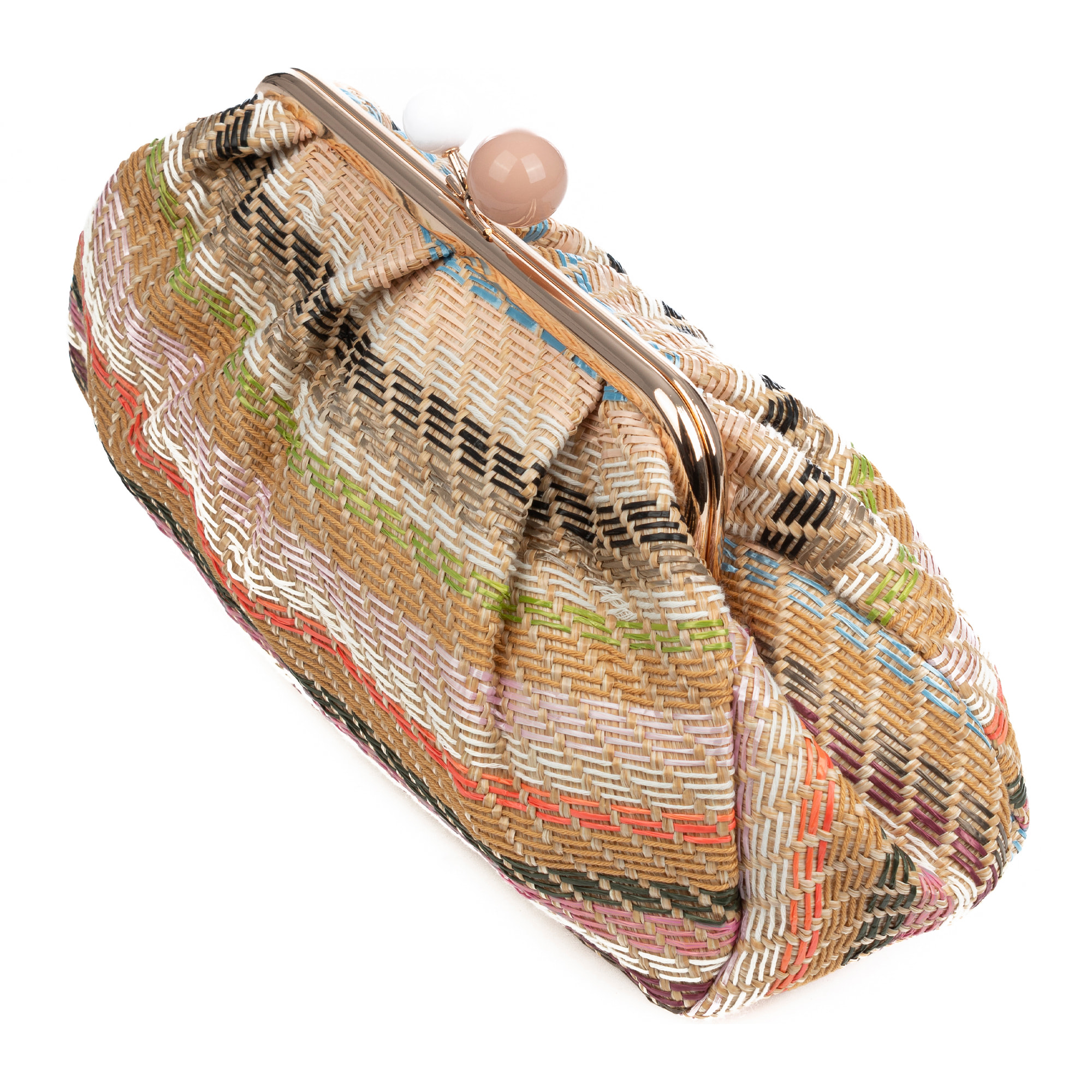 Boesio Bolso bandolera Mujer. Fabricado en rafia sintética entrelazada.