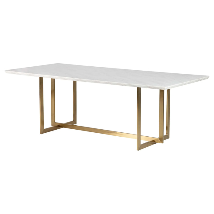 Mesa Comedor  Marmol Inoxidable Tebas 220x100x76 Cm