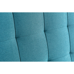 Tête de lit capitonnée en tissu bleu canard L160 cm HALCIONA
