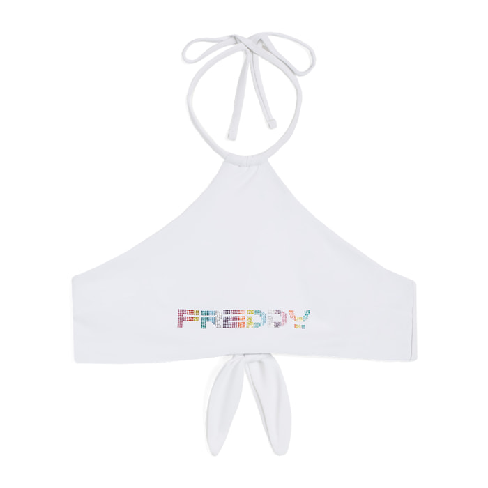 Top bikini con logo FREDDY composto da strass