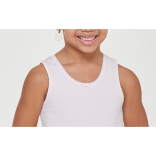 Canotta girocollo a spalla larga bimba in cotone organico