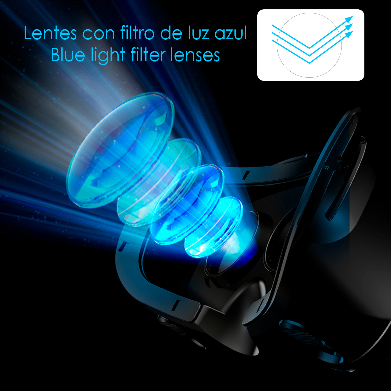 Gafas de realidad virtual PRO HD. Vista panorámica 360º. Compatibles con IOS, Android, HarmonyOS.