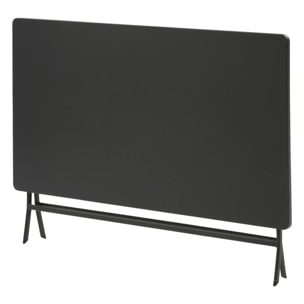Table de jardin pliante rectangulaire "Greensboro" graphite 6 places en acier