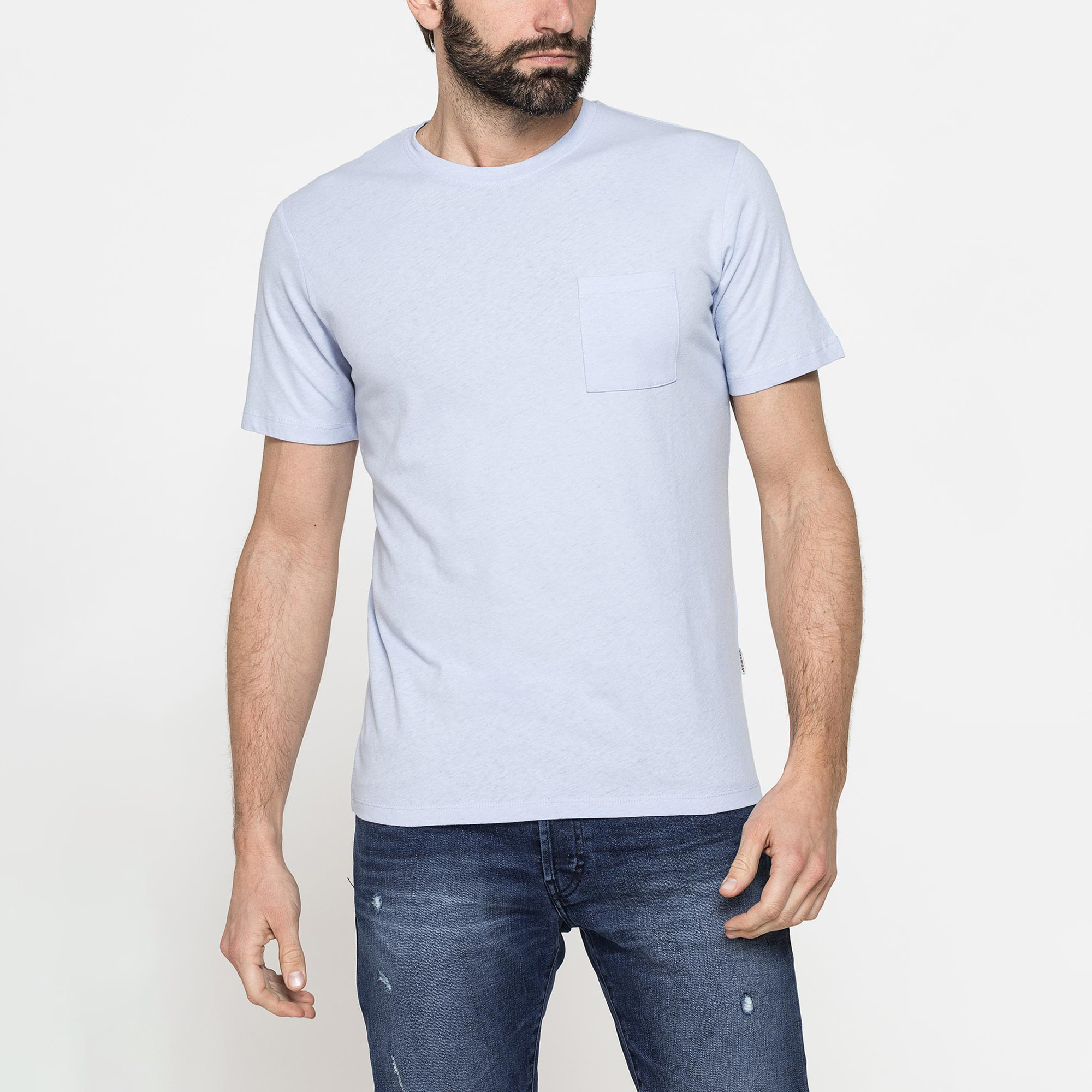 T-SHIRT MANICA CORTA IN COTONE MISTO LINO