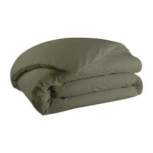 Parure de lit Housse de couette + Taie carrée en percale de coton, PREMIÈRE, Vert Jungle