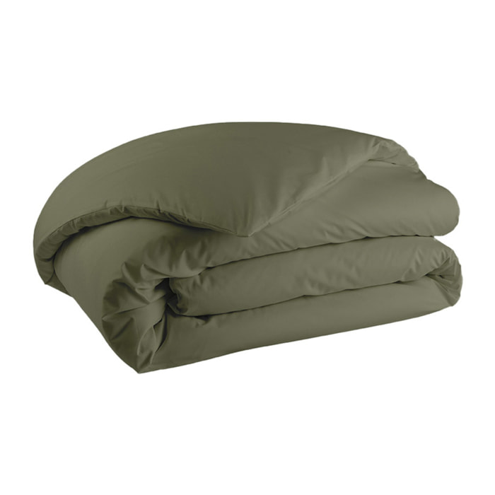 Parure de lit Housse de couette + Taie carrée en percale de coton, PREMIÈRE, Vert Jungle