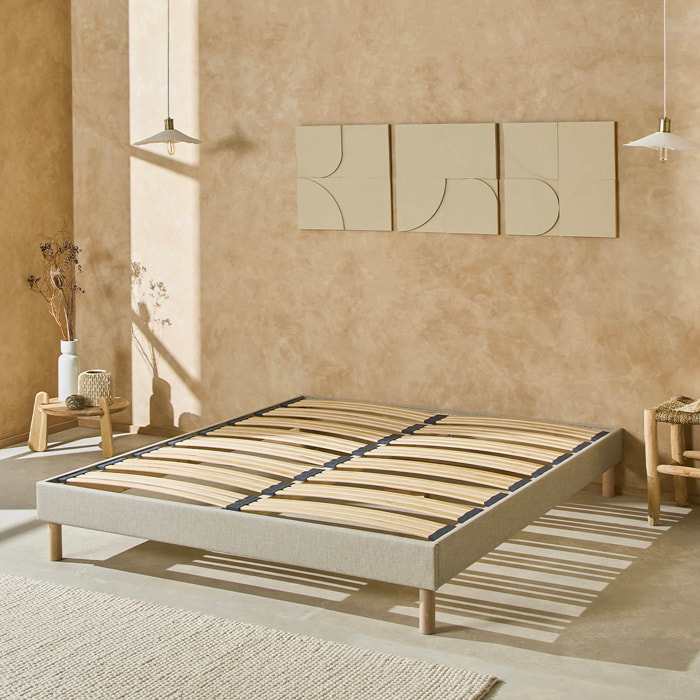 Sommier en Kit Lino 1 place | Beige