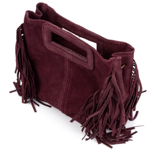 Barbata bolso bandolera mujer. Piel auténtica Gamuza con tachuelas decorativas.