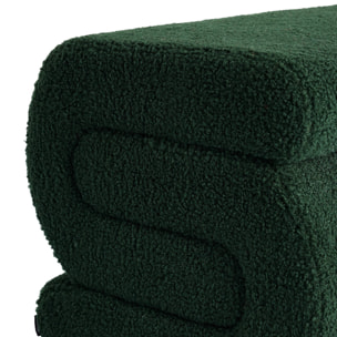 Banc design revêtement bouclette vert 1 place L 43 x P 47 x H 44cm - Sasha