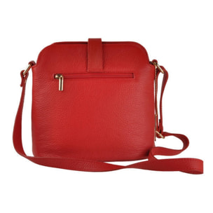 Borse Donna colore Rosso-in pelle Made in Italy L26 cm X W21 cm X H12 cmcm