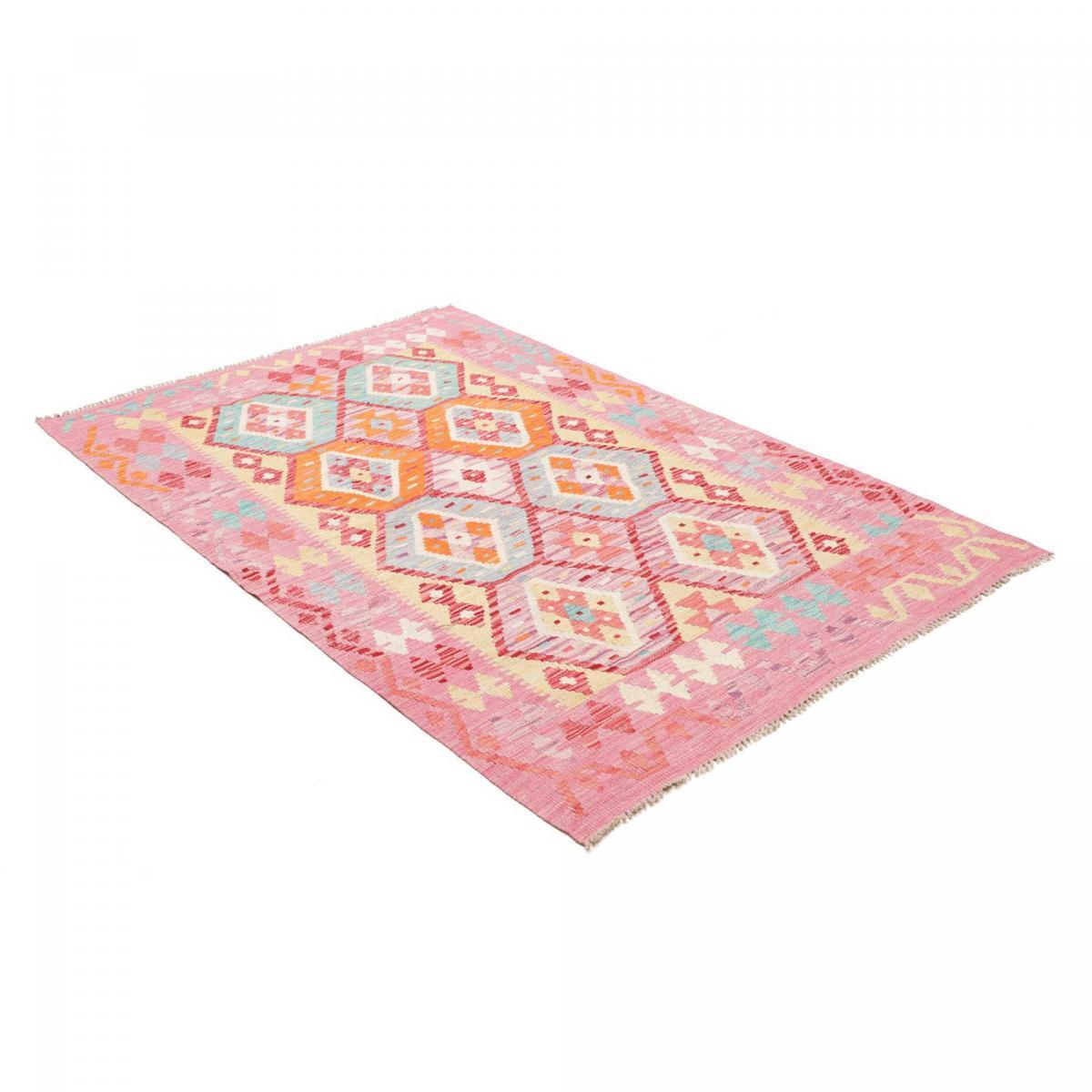 Tapis kilim, motif géométrique, tissé plat en laine naturelle