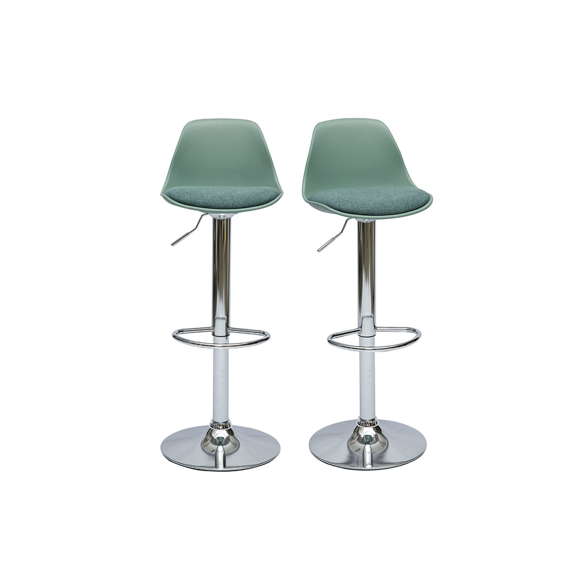 Tabourets de bar design vert de gris (lot de 2) STEEVY